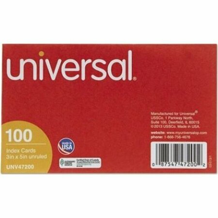 UNIVERSAL INDEX CARD 3 X 5 IN WT, 100PK UNV47200